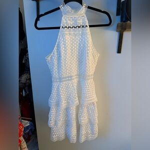 Pink Lily Delicate White Lace dress